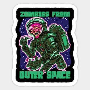 Zombies from Outer Space Astronaut Sticker